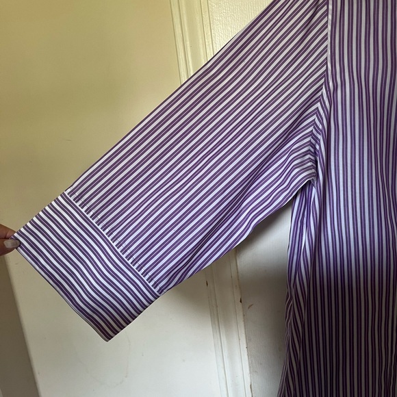 Chico’s Purple and White Stripe Blouse - Picture 5 of 9